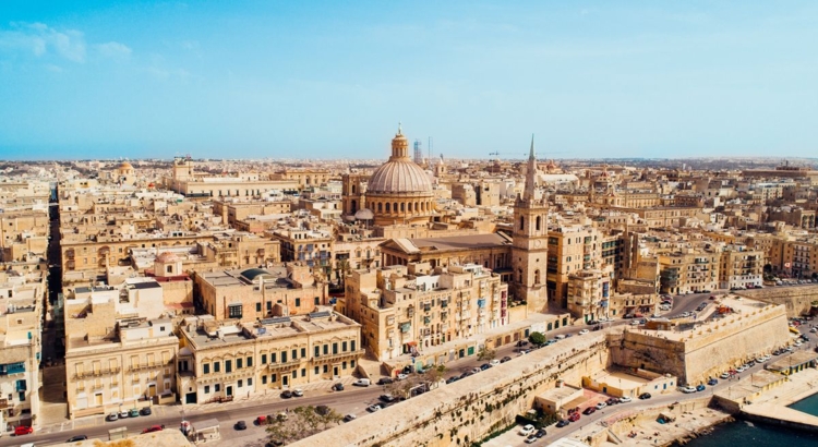 Malta Valetta Aerial view of Valletta Foto viewingmalta